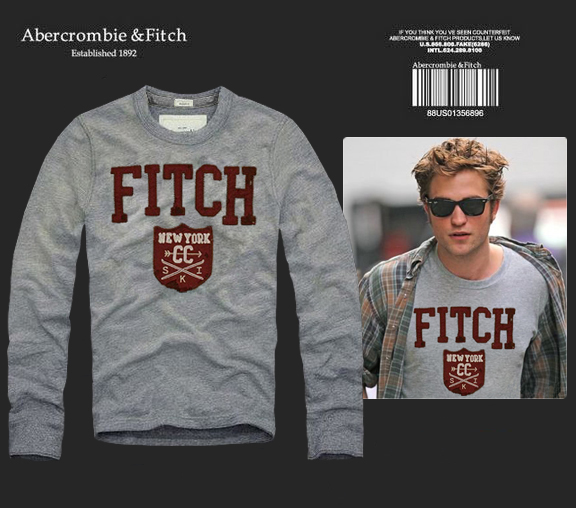 Abercrombie Fitch Hombres De Cuello Redondo Con Gente Fotos Largo Remera AF6008